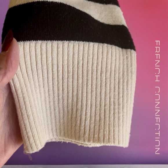 French Connection Cream and Black Striped Knit Top - Picture 6 of 10